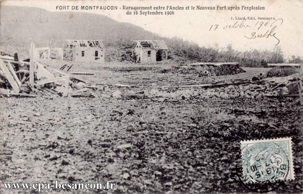 FORT DE MONTFAUCON - Baraquement entre l'Ancien et le Nouveau Fort après l'explosion du 16 Septembre 1906